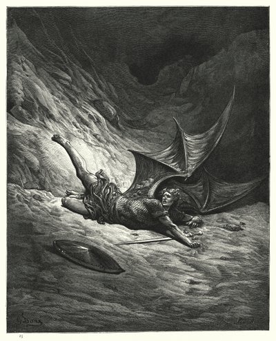 Illustrazione di Gustave Doré per Il Paradiso Perduto di Milton, Libro VI, versi 327, 328 da Gustave Dore